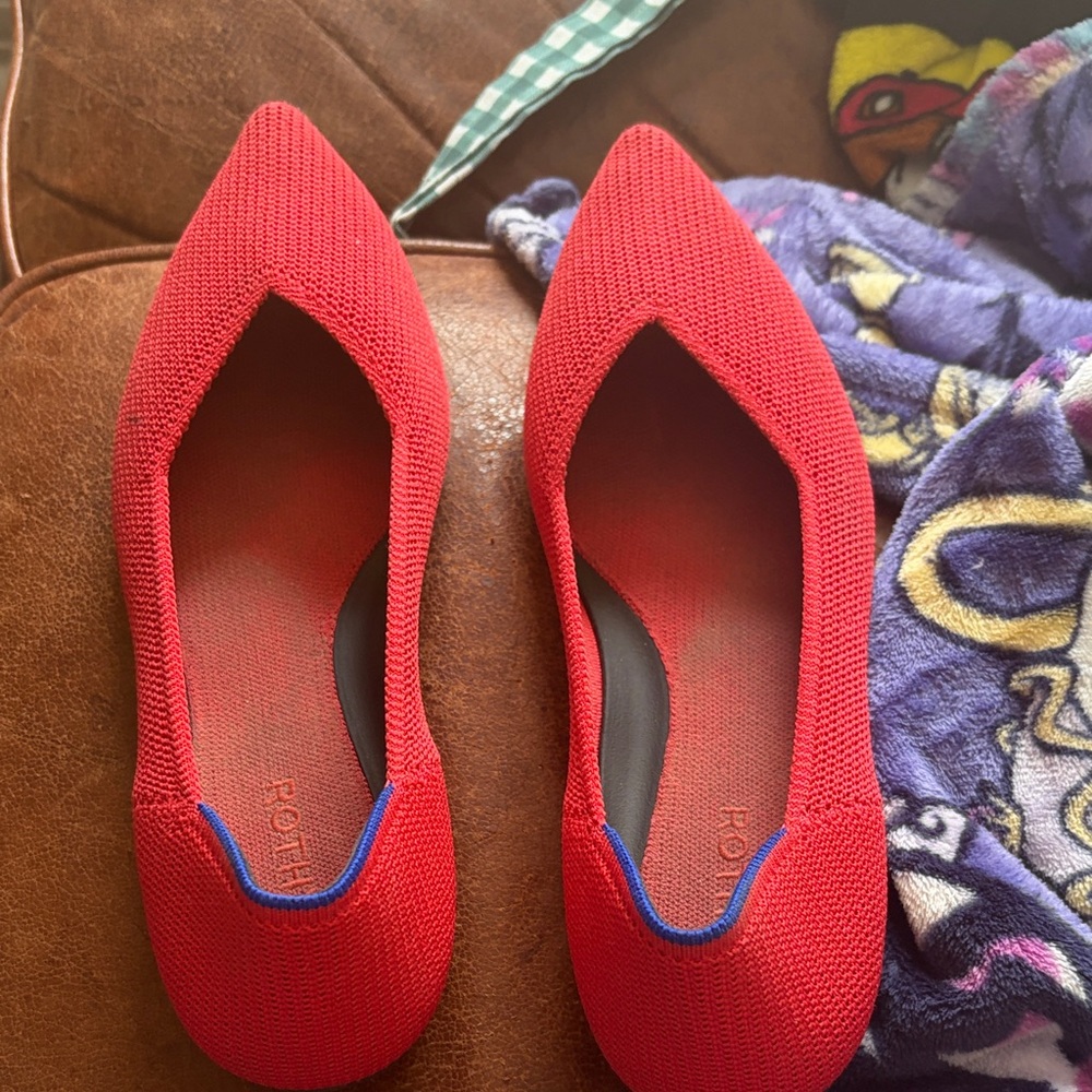 Rothy's Bold Red Pointed Flats